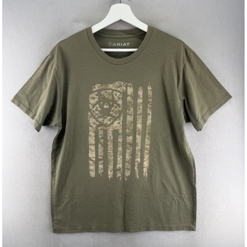 Ariat Men's Sz Large Patriotic Graphic T-shirt featuring A American Flag Designs